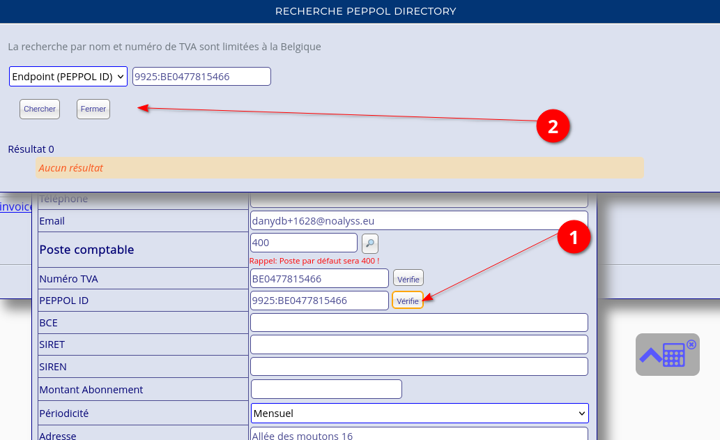 Cherche du participant